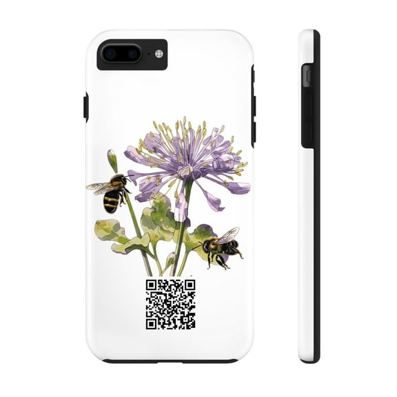 Tough Phone Cases with PingTag QR Code Wildflower Print lifetime membership