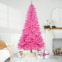 Northlight Pre-Lit Medium Pine Artificial Christmas Tree - 6' - Pink - Clear Lights