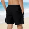 thumbnail image 4 of Maqroz Kids Quick Dry Swim Trunks Boys Board Shorts Elastic Waist Beach Bathing Suit Summer Holiday Pool Bottoms with Drawstring Black,10-11Years, 4 of 8