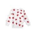 thumbnail image 6 of Caoirhny Family Matching Parent-Child Sweatshirt, Long Sleeve Hearts Print Tops, Round Collar Loose Fit Pullover, 6 of 9