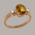 thumbnail image 2 of LBG British Made 9k Rose Gold Natural Citrine & Cubic Zirconia Womens Anniversary Ring - 33 size options - Size 8.75, 2 of 6