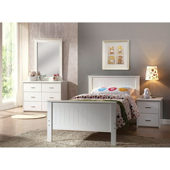 Simple Relax Bed, Twin, White Finish