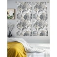 thumbnail image 3 of Spring Botanical Sheer Curtains 63 Inch Length 2 Panels Set Window Treatments, Country Floral Leaves Gray Brown Rod Pocket Semi Curtains for Living Room/Bedroom/Kitchen Décor, 104"W x 63"L, 3 of 7