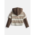 thumbnail image 2 of Wonder Nation Boys' Layered Look Hoodie Tee with Long Sleeves, Sizes 4-18, 2 of 3