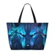thumbnail image 2 of Fotbe Futuristic Blue Light Wolf Bolsa de Viaje para Playa - Resistente al Agua, Bolsa Tote de Gran Capacidad y Ligera con 7 Bolsillos para Mujeres y Hombres, 2 of 7