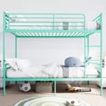 thumbnail image 3 of DeepRoar Bunk Bed Twin Over Twin, Heavy Duty Metal Bunk Bed Frame with Ladder and Guardrail, Convertible 2 Beds, Bunk Bed for Adults and Teens, Space-saving Bunk Bed for Bedroom, Dorm, Easy Assembly, 3 of 8