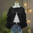 thumbnail image 5 of Womens Christmas Sweatshirts Pleated Long Sleeves Christmas Tops Crew Neck Pullover Sweater Blouses Xmas Graphic Dressy Causal Christmas Shirts Top, 5 of 5