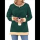 thumbnail image 3 of Sudadera Oversize para Mujer, Verano 2025, Cuello Redondo, Rayas, Larga, Aberturas Laterales, Sudaderas con Capucha Y2K Verde y Azul XL, 3 of 10