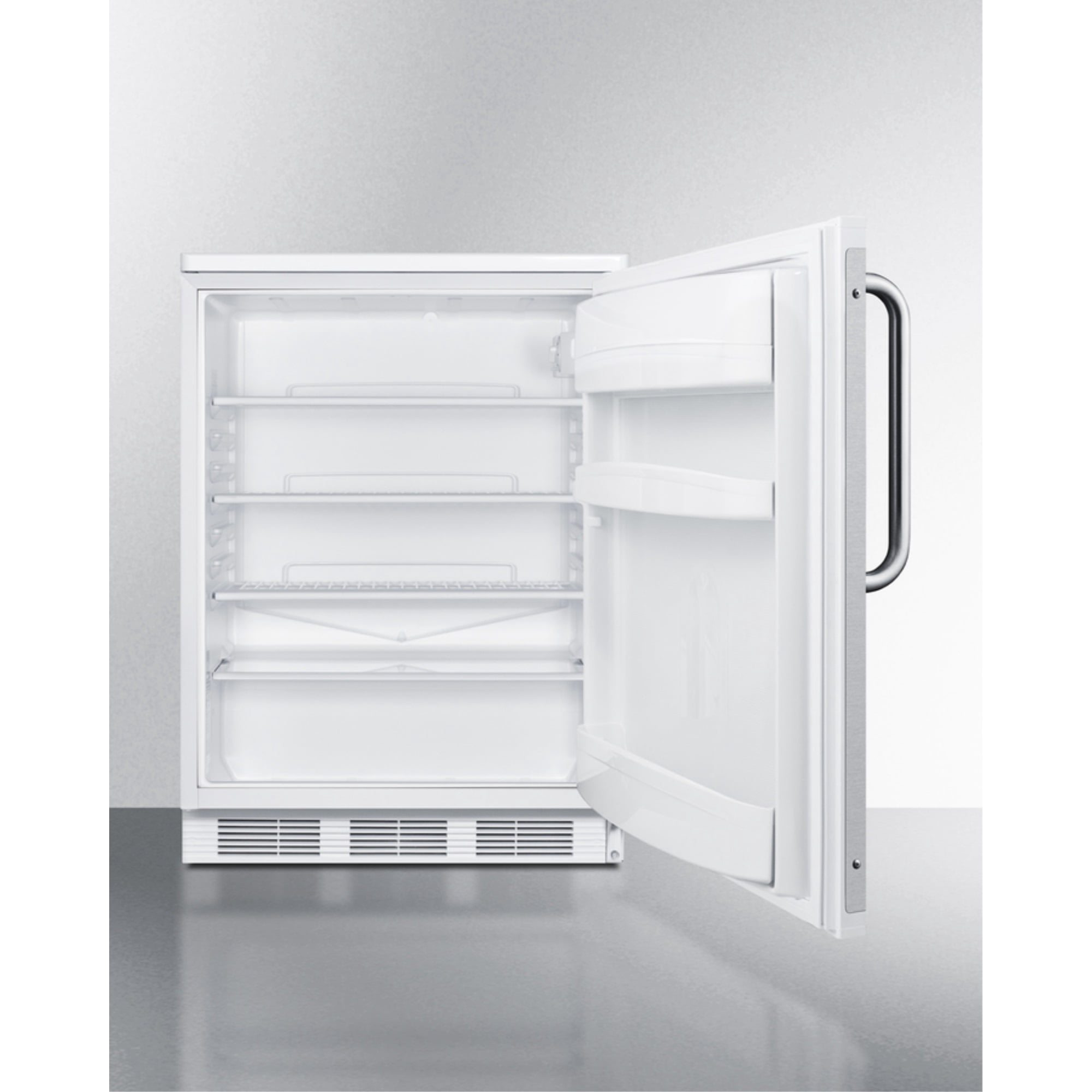 Commercial 5.5 cu.ft. beverage zone all-refrigerator with stainless steel handle