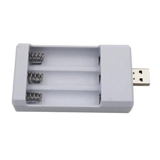 Cargador de batería universal de salida USB adaptador de 3 ranuras para batería Aa Aaa, 11 Feliz Sencillez