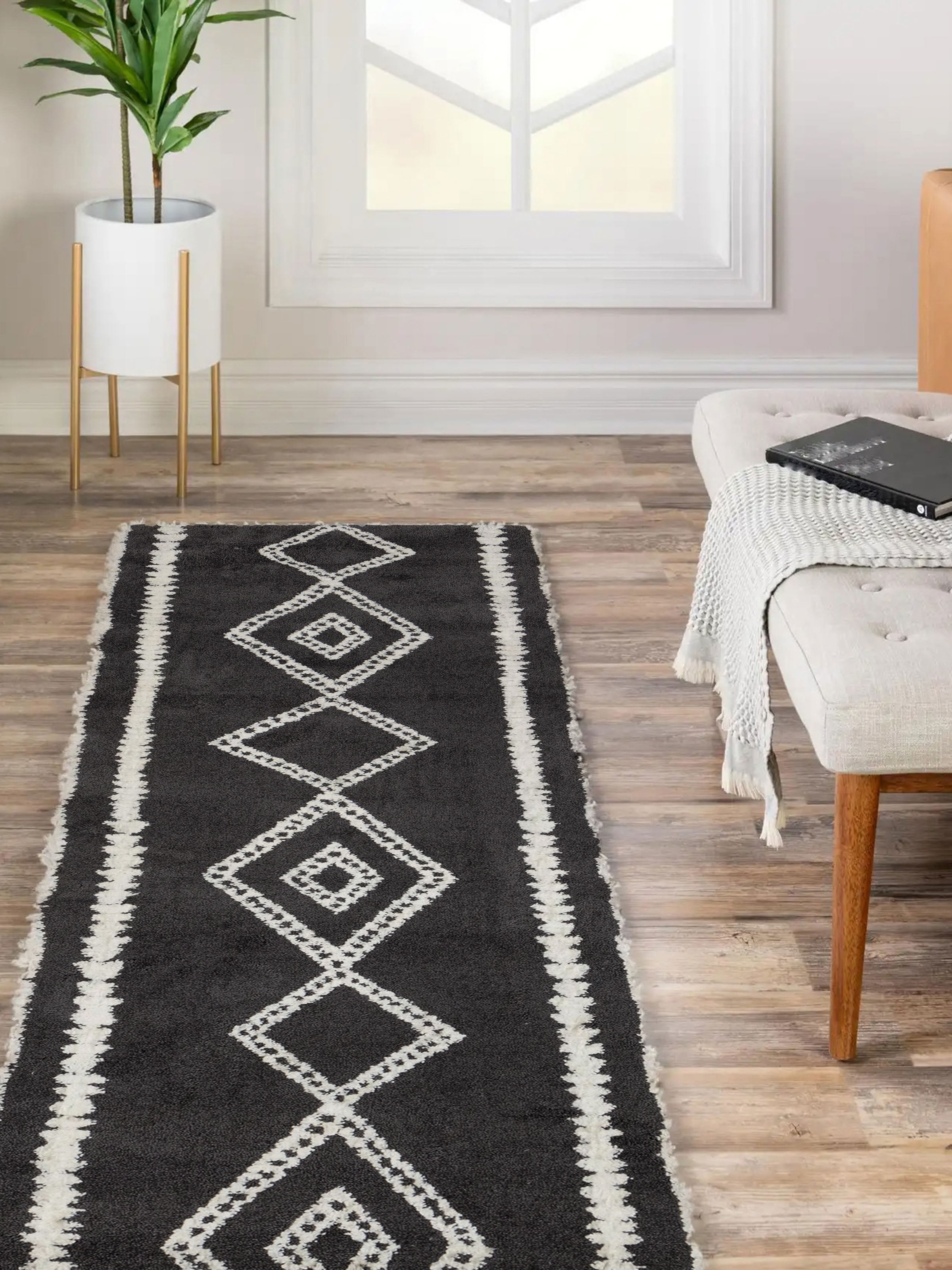 ECARPET Zelda Contemporary Runner Rug for Living Room, Bedroom, Dining Room, Entrance, Hallway and More.