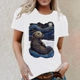 thumbnail image 3 of Cute Otter Starry Night Graphic Tees for Women 2026 Summer Casual Short Sleeve Crewneck Aesthetic T Shirts, 3 of 5