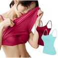 thumbnail image 2 of vigerkar 2 Pack Womens Tummy Control Scoop Neck Camisole Tops for Women Seamless Tank Tops Sky Blue, XL, 2 of 3
