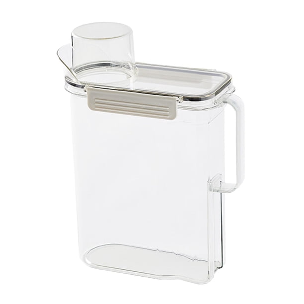 Dispensador de contenedores de detergente para ropa con tapas, con taza medidora, caja de almacenamiento de plástico líquido para baño, hotel, hogar,