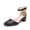 Black, variant on LuckLilac Women's Round Toe Pumps Ankle Strap Low Buckle Block Heel Sandals Dress Wedding Office Party Shoes