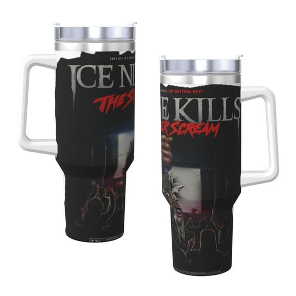 Ice Nine Kills The Silver Scream 40 Oz Tumbler With Handle And Straw Double Wall Stainless Steel Sublimation Tumbler With Handle Leakproof,Bpa-Free,Keep Cold Hours