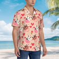 thumbnail image 2 of Salouo Cow Flower And Heart for Hawaiian Shirt for Men,Summer Beach Casual Short Sleeve Button Down Shirts Men's Regular-Fit Short-Sleeve Print Shirt -Small, 2 of 6