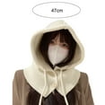 thumbnail image 5 of Joernso Women Winter Hat Scarf Set Balaclava Hat with Drawstring Slouchy Warm Hooded Scarf Knitted Pullover Hat Costume Accessories, 5 of 7