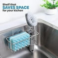 thumbnail image 6 of KESOL 3-in-1 Kitchen Sink Caddy with Adhesive Sponge Holder for Kitchen Sink + Dish Cloth Hanger + Dish Brush Holder, 304 Stainless Steel Rust Proof, Water Proof, No Drilling Kitchen Sink Accessories, 6 of 6