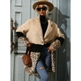 thumbnail image 2 of Leopard Color Block Longline Teddy Coat, 2 of 7