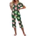 thumbnail image 2 of Christmas Capri Pajamas Set Womens 2 Piece Lounge Set Short Sleeve Pjs Joggers Pants Holiday Sleepwear with Pockets, 2 of 5