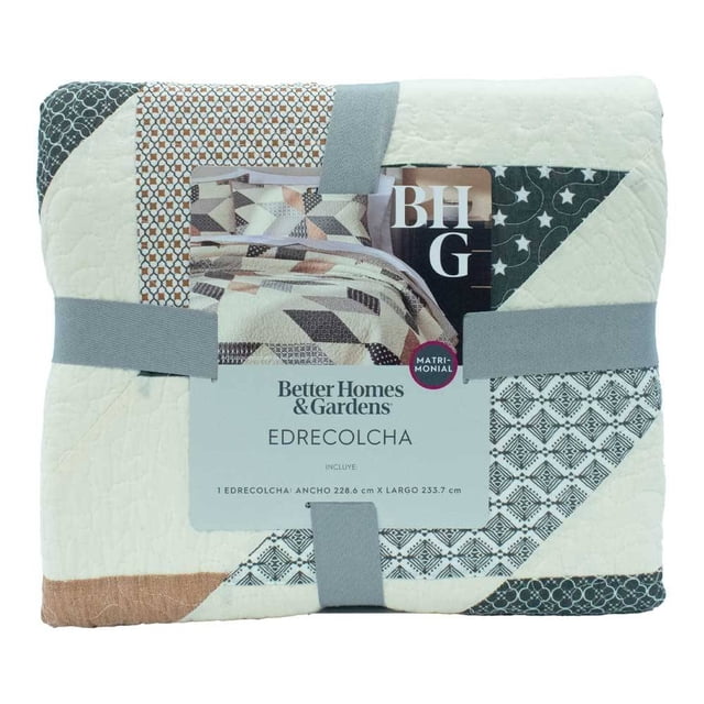 Edrecolcha Better Homes & Gardens 1 Pieza Matrimonial Estampado Beige
