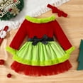 thumbnail image 7 of Toddler Baby Girl Christmas long sleeve Dress Santa Claus Red Princess Tulle Dress with Headband Outfits, 7 of 7
