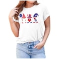 thumbnail image 1 of Pompotops Mode Femme Col Rond Imprimé T-shirt Manches Courtes Blouse Décontractée, 1 of 6