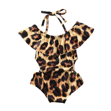 

Hirigin Toddler Girls One Piece Swimwear Sling Leopard Beachwear Bikini Bathing Suit
