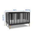 thumbnail image 3 of Delta Children Hendrix 4-in-1 Convertible Crib, Greenguard Gold Certified, Midnight Grey with Melted Bronze, 3 of 5