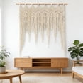 thumbnail image 5 of Macrame Valance Curtain for Kichen Windows 41.33 * 53.15Inch Farmhouse Boho Curtains for Bedroom Window Tassels Leaf Valance Treatments for Livingroom Kitchen Bathroom Wall Decor, 5 of 9