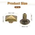 thumbnail image 2 of Uxcell 100 Set Square Pyramid Rivet 6mm Remaches de cuero, Studs metálicos para ropa, cinturones, bolsas, zapatos, punk rock, bronce, 2 of 6