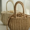 thumbnail image 4 of IBASETOY 1Pcs Straw Woven Tote Bag Fashion Large Capacity Light Brown for Daily Life Girls, 4 of 5