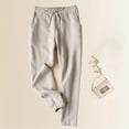 thumbnail image 2 of Ichuanyi Womens Pants , Casual Womens Elastic Waist Cropped Trousers Bottoms Sports Wear Pants, 2 of 3