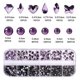 thumbnail image 2 of KAIYANG Decoración de uñas con diamantes de imitación, gemas para uñas, manualidades, maquillaje, disfraces, manicura, decoración, morado, 2 of 5
