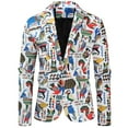 thumbnail image 2 of Dvkptbk Mens Slim Suit Blazer Jacket Single Two Button Blazer Jacket Lightweight Blazer Jacket Fall And Winter Blazer Jacket Casual Ethnic Style Blazer Jacket, 2 of 6