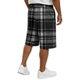 thumbnail image 5 of Delconic Men Holiday Tartan Plaid Quick Dry Knee Length Casual Shorts Elastic Drawstring Waist Side Pockets Loose Fit Short Pants For Summer Beach Gym Hiking Daily Black L, 5 of 5