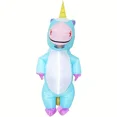thumbnail image 5 of Inflatable Unicorn Costume Cosplay Party Holiday Christmas Halloween Parade Carnival Suit Jumpsuit Theme Party Dress Up,Height 59"–74.8",BLUE, 5 of 6