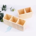 thumbnail image 2 of Sylvtty Multi-Segment Unpainted Pen Holder Wood Student Stationery Pencil Storage Box for Office, 2 of 7