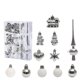 thumbnail image 1 of Christmas Tree Decoration Snowman Shatterproof Hanging Set (silver) 34 Pieces Bd, 1 of 3