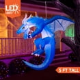 thumbnail image 3 of Joyfy 5 FT Halloween Inflatable Ice Dragon,Blue Hanging Flying Dragon Inflatable Halloween Blow Up Yard Decorations Outside Decorations, 3 of 8
