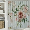 thumbnail image 6 of SHERONV Flowers Leaves Lace Shower Curtain for Bathroom 100% Polyester Washable with Hooks 36"x72, 6 of 7
