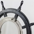 thumbnail image 6 of Nagina International Premium Matte Black Ship Wheel | Aluminum Porthole Mirror | Captain Maritime Beach Home Decor Gift (36 Inches), 6 of 6