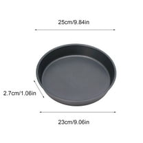 12-Inch Round Shallow Carbon Steel Pizza Pan with Non-Stick Coating for Baking Cakes and Small Pizzas