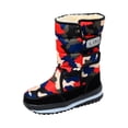 thumbnail image 3 of Hjcommed Bottes d'Hiver pour Femmes à Plateforme, Épaisses en Peluche, Imperméables, Bottes de Moto Chaudes, Mi-Mollet, Rouges 38, 3 of 6