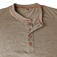 thumbnail image 6 of CHENHANN Mens T-Shirts Short Sleeve Button Down Crew Neck Henley Shirts Basic Khaki T Shirts with Button Mens Workout Shirts, 6 of 7