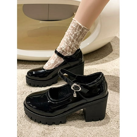 

Rhinestone Decor Platform Mary Jane Shoes Women‘s Footwear