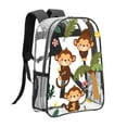 thumbnail image 3 of Rocae Monkeys Swinging from Palms for 16inch Clear Backpack Transparent School Backpack for Women Men, Capacity Clear Bag for College, Travel, 3 of 7