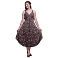 thumbnail image 1 of Bimba Robe à Imprimé Floral pour Femmes Bretelles Spaghetti Col en V Midi Tenue de Plage-Petite, 1 of 1