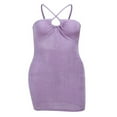 thumbnail image 4 of PENGXIANG Women Hollow Out Dress Solid Color Halter Neck Backless Short Skirt, 4 of 7